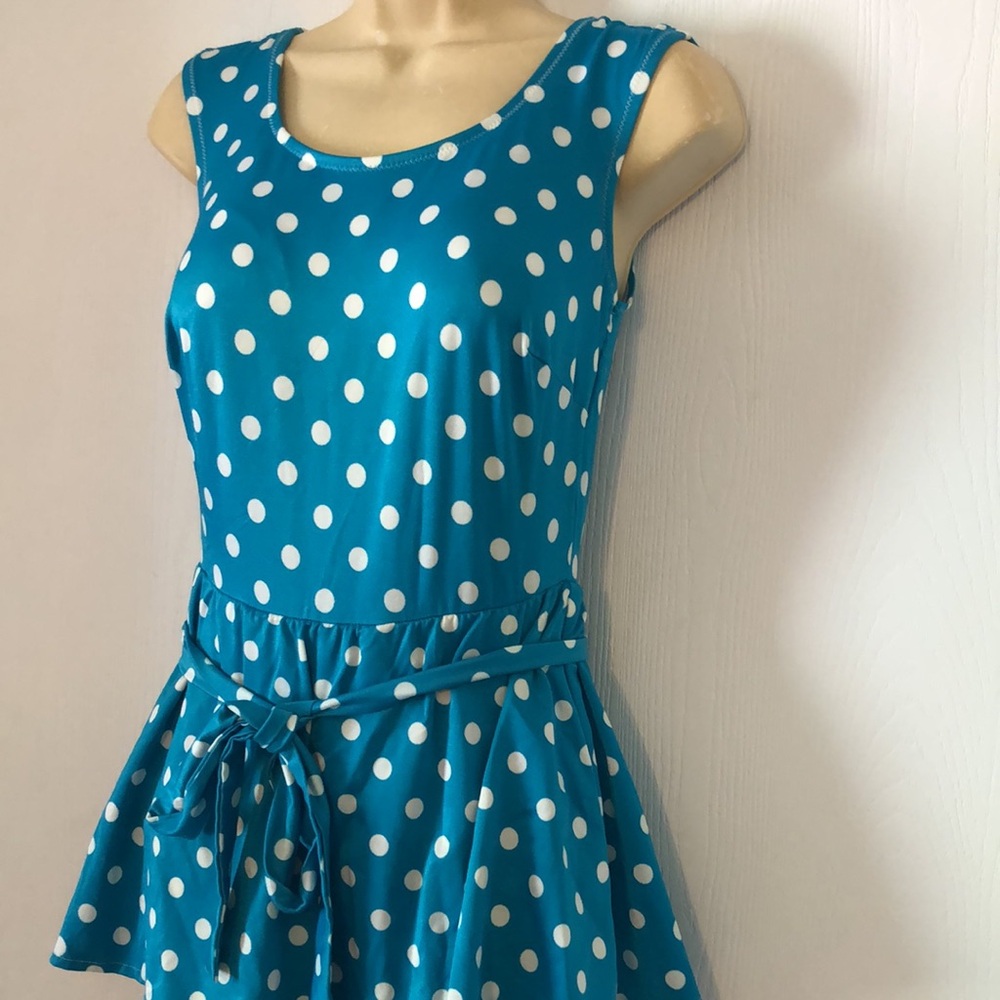 Blue Y2k VTG Polka Dot retro pinup one piece swimsuit